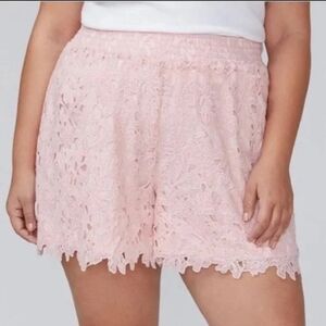 NWT ** Lane Bryant Pink Crochet Lace Shorts * Sz 16